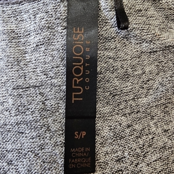 Turquoise Couture Lagenlook Stretchy Soft Gray Dress and Cardigan Set Size S - Picture 11 of 14